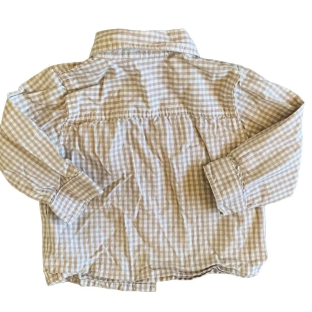 Calvin Klein Jeans Tan Checkered Button Down with Blue Denim Jeans